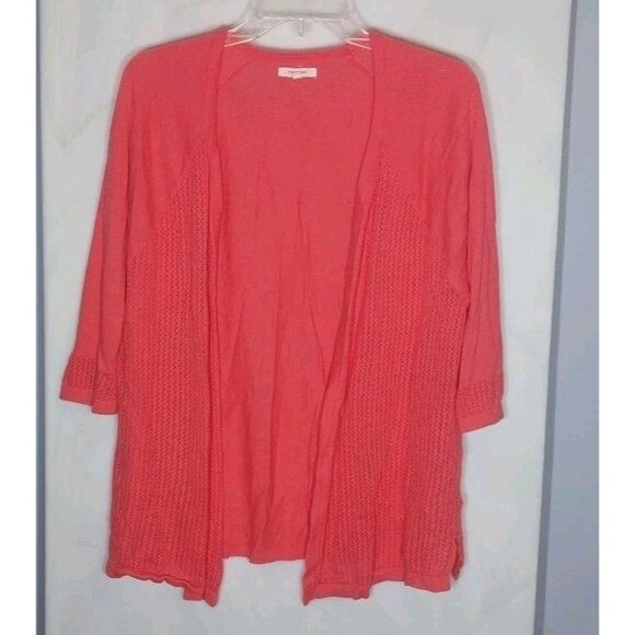 Maurices Open Front Cardigan 2 Coral 3/4 Sleeve Soft Girl Cozy Timeless Classic - Picture 1 of 8